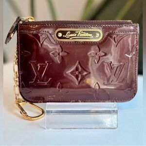 Louis Vuitton Amarante Vernis Key Cles Pouch with Gold Hardware